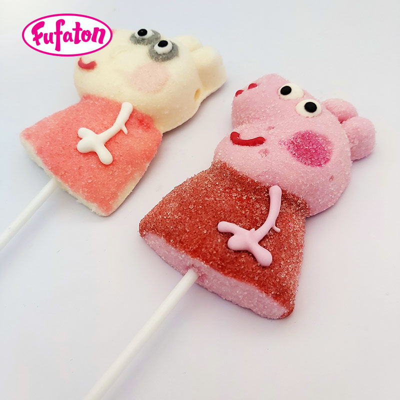 Peppa shaped Marshmallow Candy Lollipops