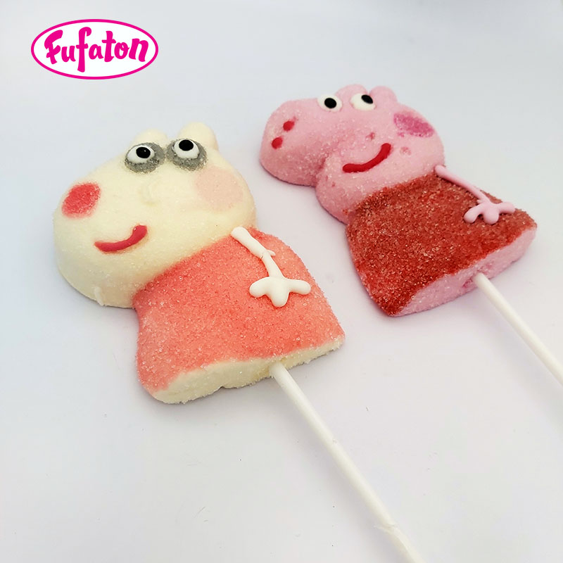 Peppa shaped Marshmallow Candy Lollipops